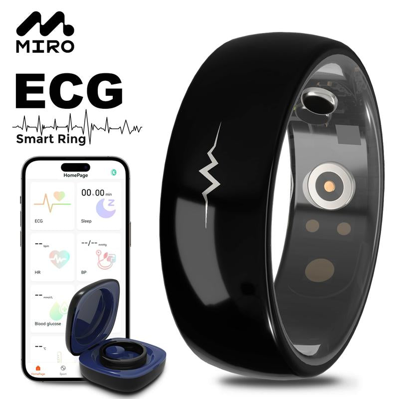 MIRO R1E ECG Smart Ring: 24/7 Health & Fitness Tracker | Heart Rate, Sleep Monitor (Non - Medical)