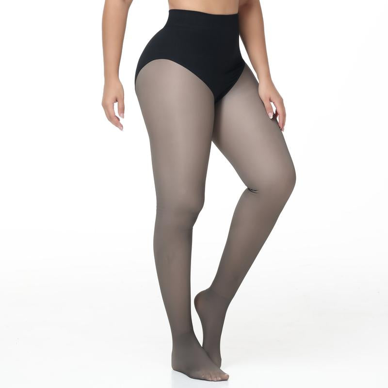 SHAPSHE Women'S Tummy Control Fleece Lined Leggings Fake Sheer Warm Pantyhose Thick Tights