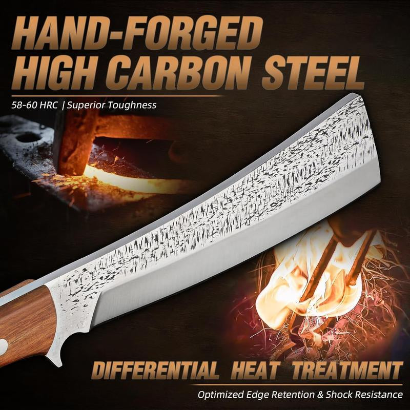 Purple Dragon Outdoor Knives - Camping Outdoor Knife with Solid Wood Sheath