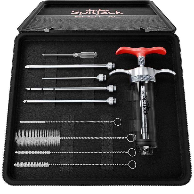 Spitjack SHOT XL Meat Injector Kit with Deluxe Case and Four Needles