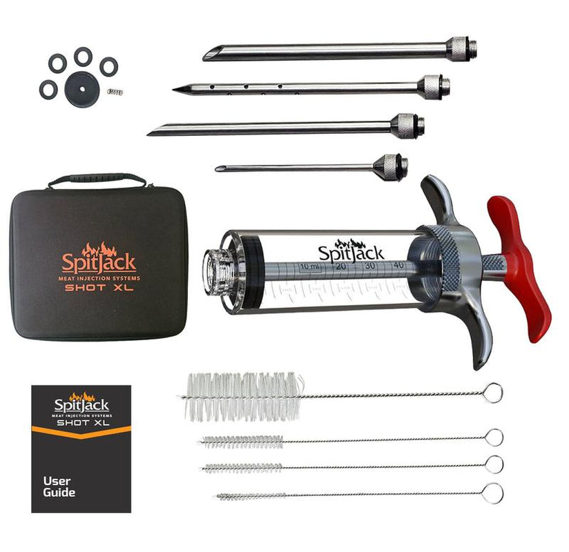 Spitjack SHOT XL Meat Injector Kit with Deluxe Case and Four Needles