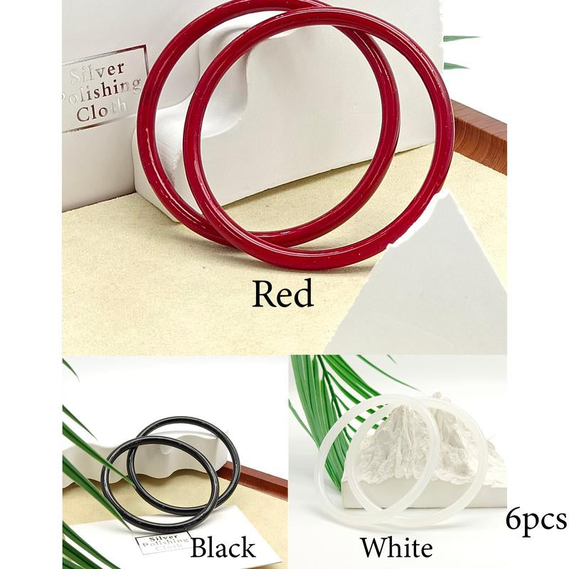Natural Jade Three-Pair Set Skinny Bangle Bracelets Free Combination for Black Friday Christmas Gift for Women and Girls