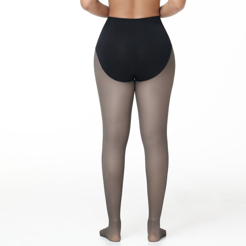 SHAPSHE Women'S Tummy Control Fleece Lined Leggings Fake Sheer Warm Pantyhose Thick Tights
