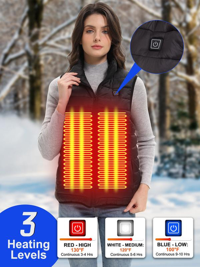 Arcticpro Heated Vest: 5-Zone Smart Heating, Machine Washable & All-Weather Protection - Redefine Winter Comfort with Exclusive Private Model Heating Chip（Not Included with Power Bank）
