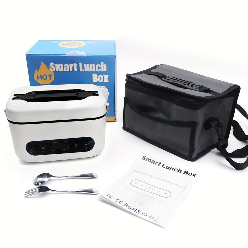 Electric Lunch Box Cordless Heated Lunch Box for Students 12000Mah Battery Portable Insulated Stainless Steel Container Set with Timer Function Leak-Proof Food Warmer for Office School Truck Outdoor Use Christmas Gift Black Friday Tableware