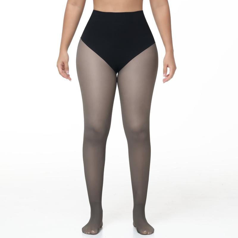 SHAPSHE Women'S Tummy Control Fleece Lined Leggings Fake Sheer Warm Pantyhose Thick Tights