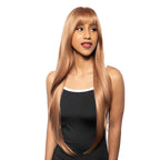 28-Inch Solid Caramel Strawberry Blonde Lightly Wavy Undone Waves W/ Layers Synthetic Wig | 【Heat Resistant】【Cap Included】 |