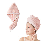 3 Pack Microfiber Hair Towel Wrap for Women, Quick Dry Super Absorbent Hair Turban with Button, anti Frizz Large Drying Towel Set for Bathroom, Travel, Gift Idea Micro Fiber