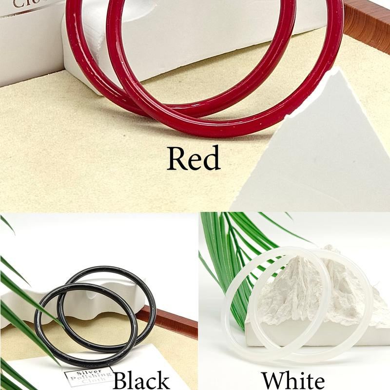Natural Jade Three-Pair Set Skinny Bangle Bracelets Free Combination for Black Friday Christmas Gift for Women and Girls