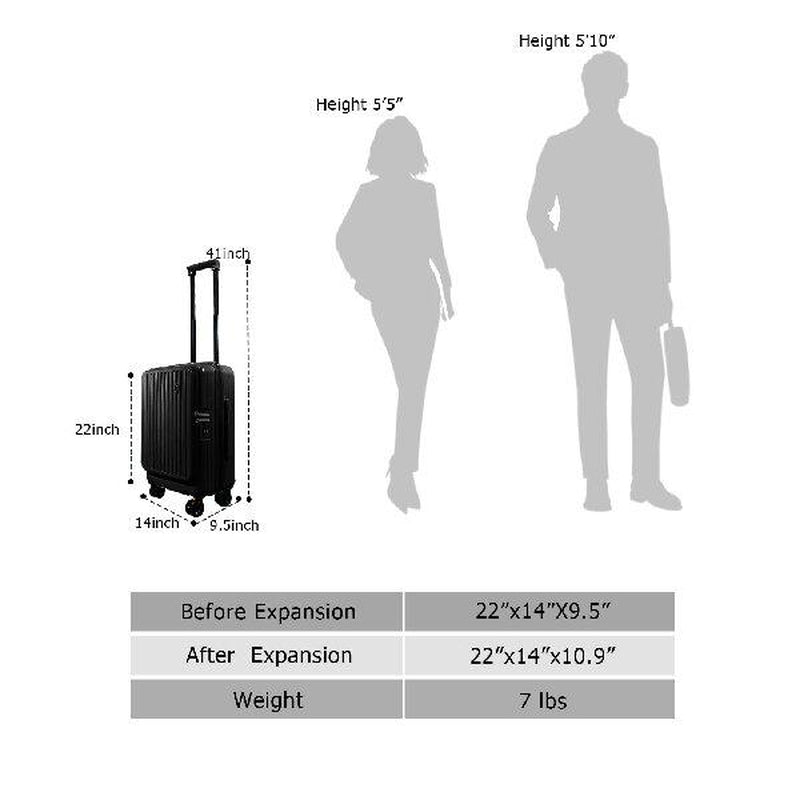 20 Inch Carry on Luggage 22X14X9 Airline Approved, Carry on Suitcases with Wheels, Hard Shell Top-Open Design Luggage with Spinner Wheels, Expandable Suitcase with YKK Zipper, Lightweight and Durable, Perfect for Birthday Gifts and Christmas Gifts.