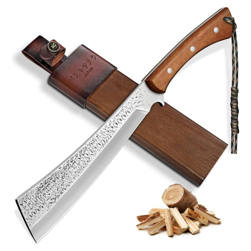 Purple Dragon Outdoor Knives - Camping Outdoor Knife with Solid Wood Sheath