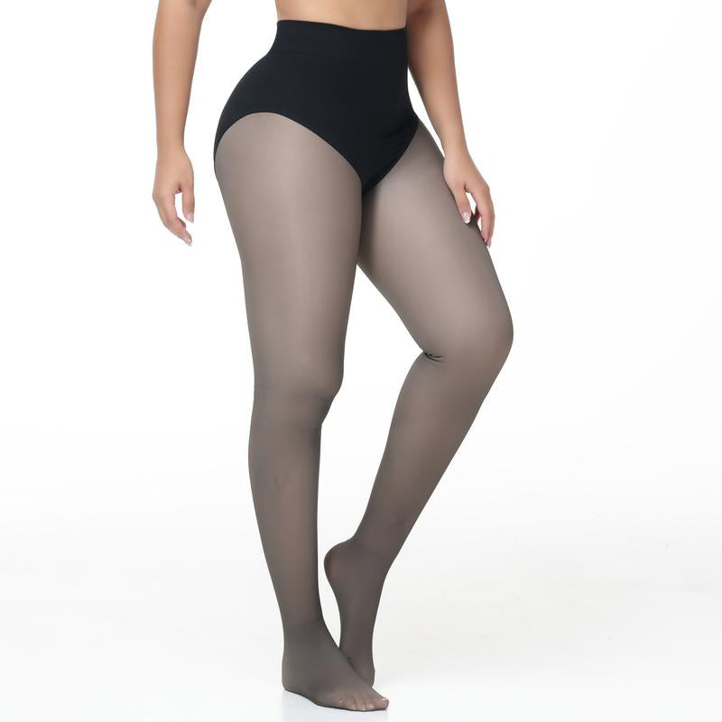 SHAPSHE Women'S Tummy Control Fleece Lined Leggings Fake Sheer Warm Pantyhose Thick Tights