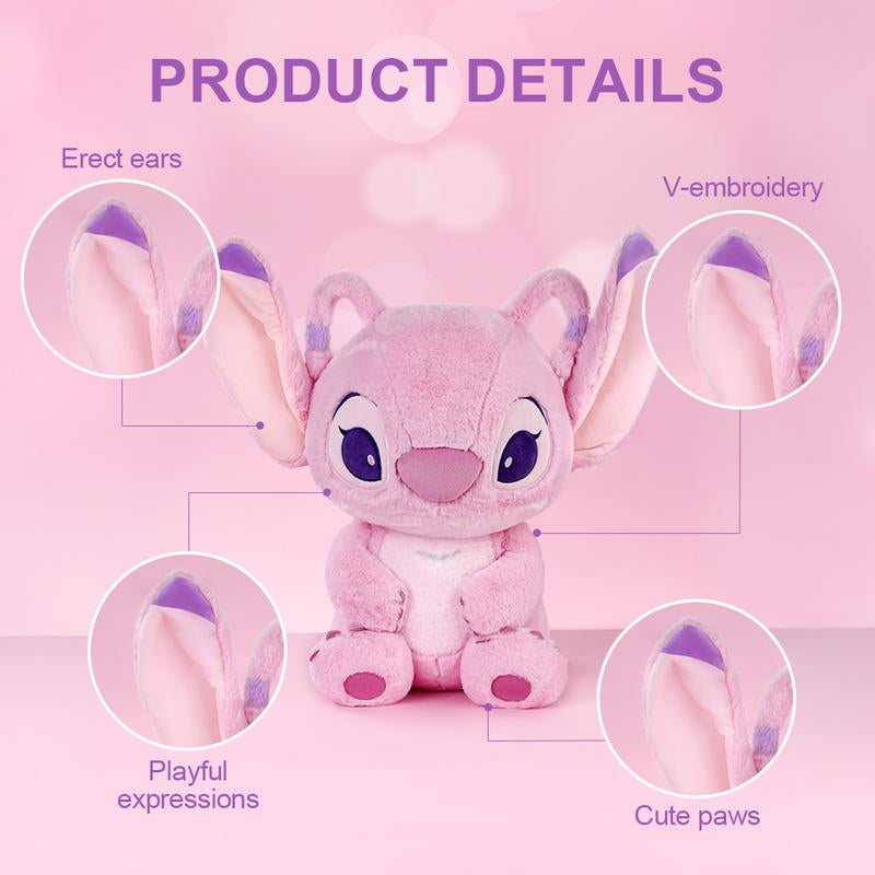 Disney Stitch & Angel Large-Size Plush Dolls Basic Sitting Plush Angel 20 Inch Adorable Graduation Gift for Her Perfect Cuddly Collectibles for Fans