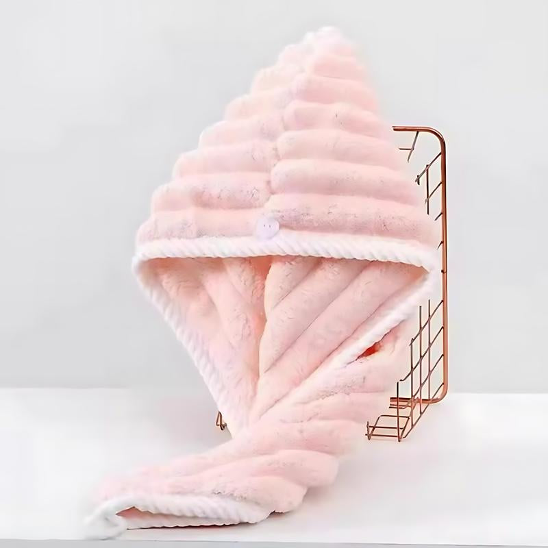 3 Pack Microfiber Hair Towel Wrap for Women, Quick Dry Super Absorbent Hair Turban with Button, anti Frizz Large Drying Towel Set for Bathroom, Travel, Gift Idea Micro Fiber